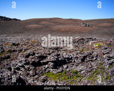 Campi di lava al vertice del vulcano Pico, nell'arcipelago delle Azzorre (Mid-Atlantic, Portogallo) Foto Stock