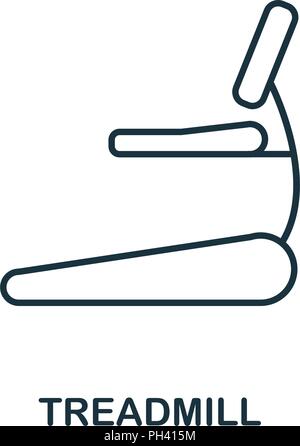 Tapis roulant icona di contorno. Elemento di semplice illustrazione. Il tapis roulant icona nel delineare il design di stile da attrezzature sportive raccolta. Può essere utilizzata per il web, mobi Illustrazione Vettoriale