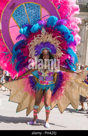 Canada, Québec, Montreal, Carifiesta 2018, parata dei Caraibi e carnevale Foto Stock