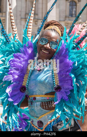 Canada, Québec, Montreal, Carifiesta 2018, parata dei Caraibi e carnevale Foto Stock