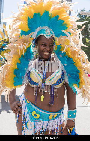 Canada, Québec, Montreal, Carifiesta 2018, parata dei Caraibi e carnevale Foto Stock