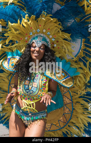 Canada, Québec, Montreal, Carifiesta 2018, parata dei Caraibi e carnevale Foto Stock