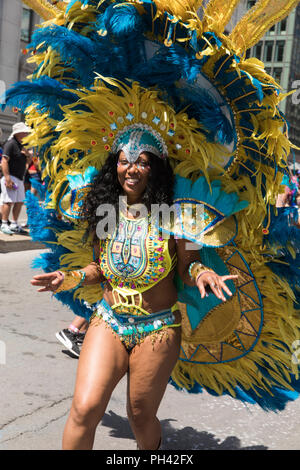 Canada, Québec, Montreal, Carifiesta 2018, parata dei Caraibi e carnevale Foto Stock