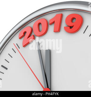 Orologi che mostrano l offensiva nel 2019. 3D render. Foto Stock