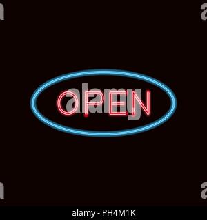 Illustrazione vettoriale di una scritta al neon Illustrazione Vettoriale