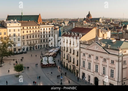 Bella vista aerea del centro storico di Cracovia in Polonia Foto Stock