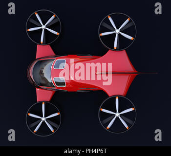 Vista superiore del Drone passeggero su sfondo nero. Il rendering 3D'immagine. Foto Stock