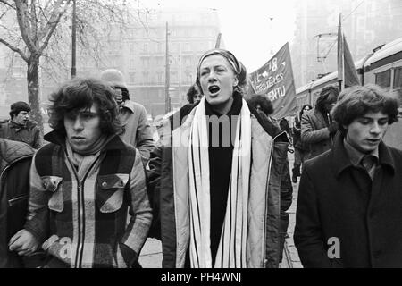 Il grande inglese attrice Vanessa Redgrave è sempre stato politicamente impegnato, qui a Milano (Italia) nel gennaio 1978 partecipa a una dimostrazione durante la comunità internazionale di marzo organizzato dalla tomba (Trozkista ispirato) per la difesa dei diritti dei lavoratori. Foto Stock