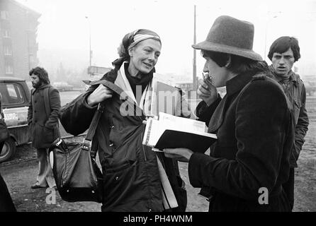 Il grande inglese attrice Vanessa Redgrave è sempre stato politicamente impegnato, qui a Milano (Italia) nel gennaio 1978 partecipa a una dimostrazione durante la comunità internazionale di marzo organizzato dalla tomba (Trozkista ispirato) per la difesa dei diritti dei lavoratori. Foto Stock