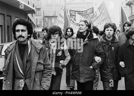 Il grande inglese attrice Vanessa Redgrave è sempre stato politicamente impegnato, qui a Milano (Italia) nel gennaio 1978 partecipa a una dimostrazione durante la comunità internazionale di marzo organizzato dalla tomba (Trozkista ispirato) per la difesa dei diritti dei lavoratori. Foto Stock