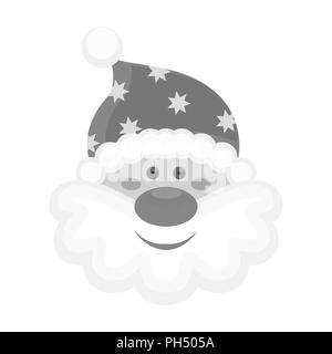 Santa Claus unica icona in stile monocromatico per design.Natale simbolo vettore illustrazione stock . Illustrazione Vettoriale