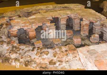 I resti del Tepidarium - Billingsgate Bagni Romani, Londra Foto Stock