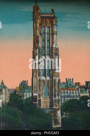 Il Tour Saint-Jacques, Parigi, c1920. Artista: sconosciuto. Foto Stock