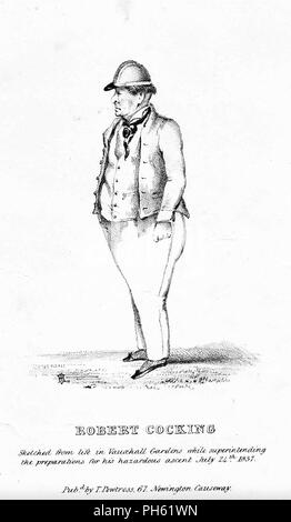 ROBERT il disallineamento (1776-1837) English acquerello artista con un interesse per la scienza, egli è stato il primo uomo a morire in un incidente con il paracadute. Foto Stock