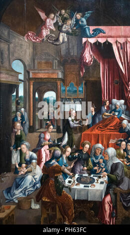 Jacob Cornelisz Van Oostsanen: la nascita della Vergine Maria (1520) Foto Stock
