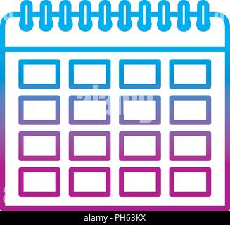 Linea degradate calendario dell'organizzatore di importanti eventi giorno Illustrazione Vettoriale