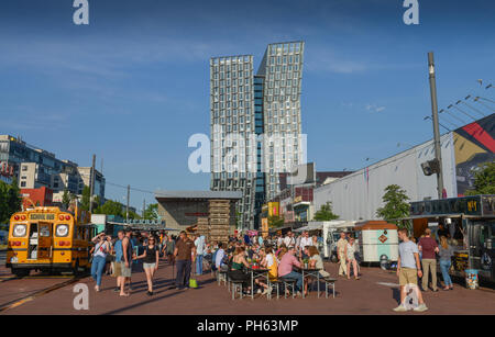 Tanzende Tuerme, Reeperbahn, St. Pauli, Amburgo Foto Stock