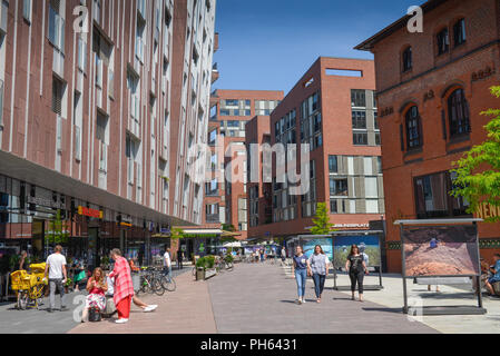 Ueberseeboulevard, Ueberseequartier, Hafencity di Amburgo, Deutschland Foto Stock