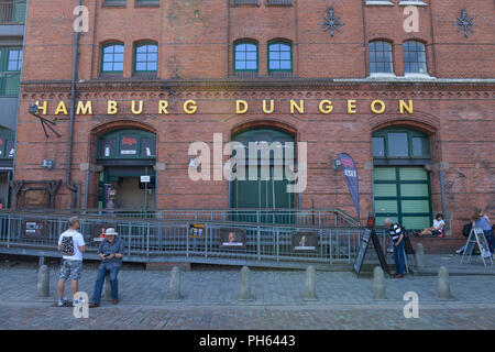 Hamburg Dungeon, Kehrwieder, Speicherstadt di Amburgo, Deutschland Foto Stock