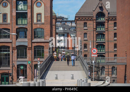 Grosser Grasbrook, Kibbelsteg, Hafencity di Amburgo, Deutschland Foto Stock