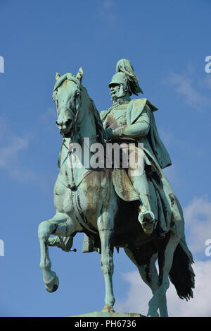 Kaiser-Wilhelm-II-Denkmal, Hohenzollernbruecke, Koeln, Nordrhein-Westfalen, Deutschland Foto Stock