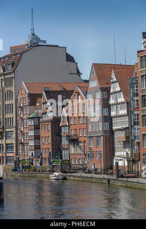 Buergerhaeuser, Deichstrasse, Nikolaifleet, Amburgo, Deutschland Foto Stock