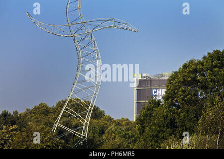 Artwork Zauberlehrling di fronte al gasometro Foto Stock