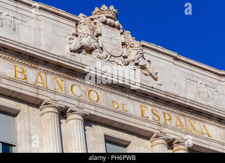 SANTANDER, Spagna - 31 ottobre 2013. Banca di Spagna è un edificio situato a Santander (Cantabria). Santander su ottobre 31, 2013 Foto Stock
