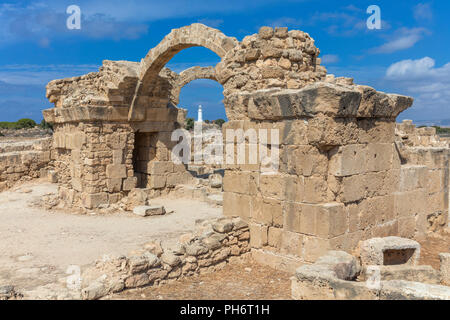 Saranda Kolones fortezza bizantina, Paphos, Cipro Foto Stock