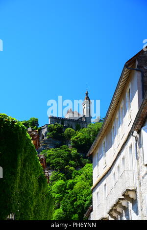 Il pellegrinaggio medievale Borgo di Rocamadour nel sacco dipartimento di Francia Foto Stock