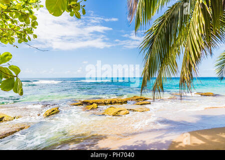 Una tipica vista in Punta uva in Costa Rica Foto Stock