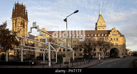 Salvator Chiesa, il vecchio mercato, Municipio Duisburg. Foto Stock