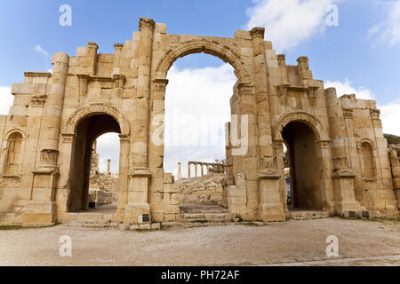 Cancello Sud dell'antica jerash Foto Stock