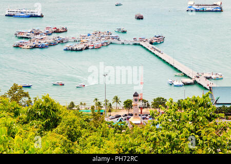 Porto di Pattaya nel Golfo della Tailandia Foto Stock
