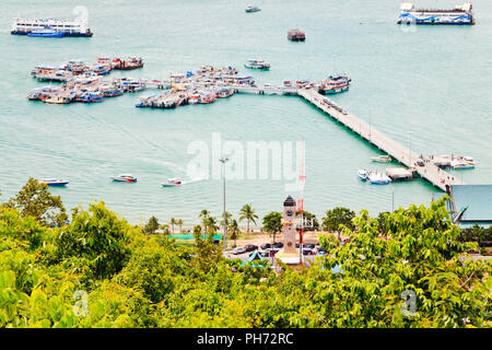 Porto di Pattaya nel Golfo della Tailandia Foto Stock