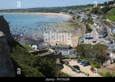 Gorey, Castello di Mont Orgueil, Jersey Foto Stock