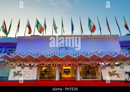 Venezia, Italia. Il 30 agosto 2018. Palazzo del Cinema durante il settantacinquesimo Venice International Film Festival il 30 agosto 2018 a Venezia, Italia Credito: Geisler-Fotopress GmbH/Alamy Live News Foto Stock