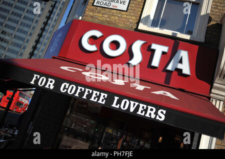 Londra, Grossbritannien. 19 Feb, 2013. Cafe della Costa Coffee Shop a Londra, Regno Unito, aggiunto il 19.02.2013. Credito: Andreas Gebert/dpa | in tutto il mondo di utilizzo/dpa/Alamy Live News Foto Stock