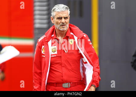 Monza, Italia. 31 Agosto, 2018. Ferrari Team Principal Maurizio Arrivabene nel paddock durante il Gran Premio di Formula Uno di credito Italia: Marco Canoniero/Alamy Live News Foto Stock