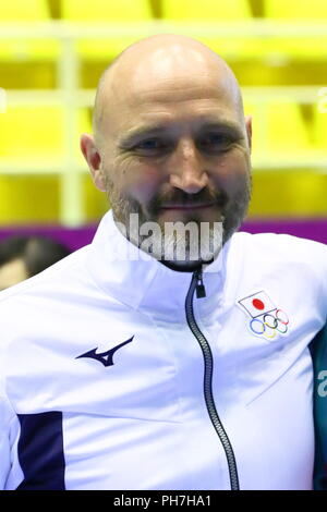 Jakarta, Indonesia. Il 30 agosto, 2018. Ulrik Kirkely (JPN) pallamano : donna premiazione al GOR Popki Cibubur durante il 2018 Jakarta Palembang giochi asiatici in Jakarta, Indonesia . Credito: Naoki Nishimura AFLO/sport/Alamy Live News Foto Stock