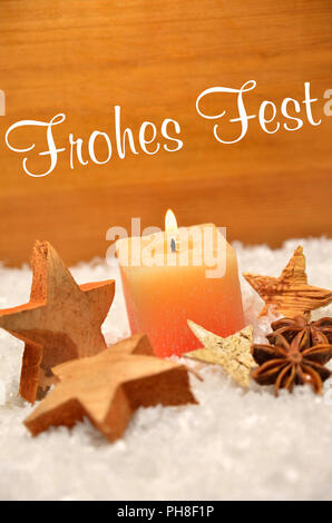 Natale sfondo legno snow Foto Stock