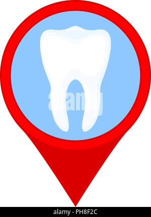 Coloratissimo cartoon dental clinic mappa segno Illustrazione Vettoriale