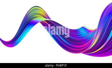 Liquido di nastro a spirale con finitura lucida bright neon olografico colori alla moda. Foto Stock