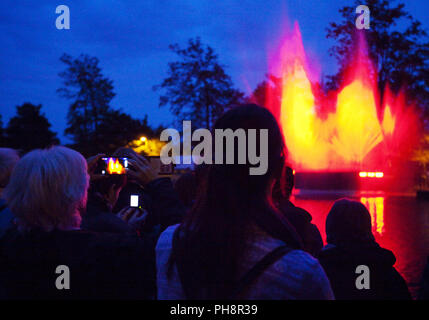 Vecchia barca Henrichenburg lift, Extraschicht evento Foto Stock