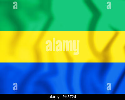 3D Bandiera del Gabon. 3D'illustrazione. Foto Stock