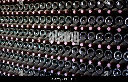 Bottiglie di vino Lanzarote Foto Stock