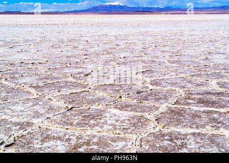 Vista di Uyuni distesa di sale Foto Stock