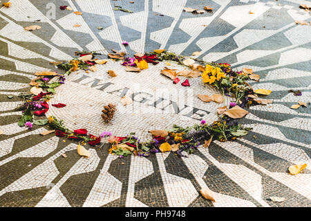 New York John Lennon Memorial Foto Stock