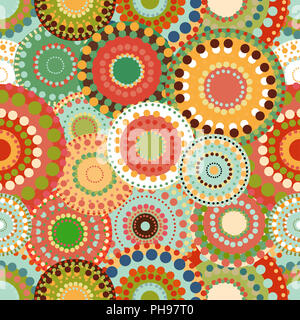 Seamless pattern baby a molla con luminosi colorati cerchio verniciato Foto Stock