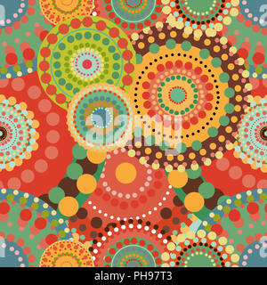 Seamless pattern baby a molla con luminosi colorati cerchio verniciato Foto Stock